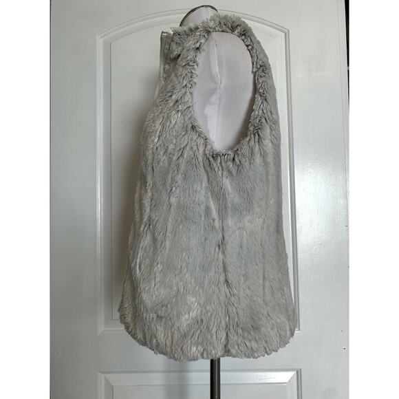WEATHERPROOF GARMENT CO. White Ivory Puff Quilted Vest Faux Fur Reversible M EUC - Picture 6 of 10